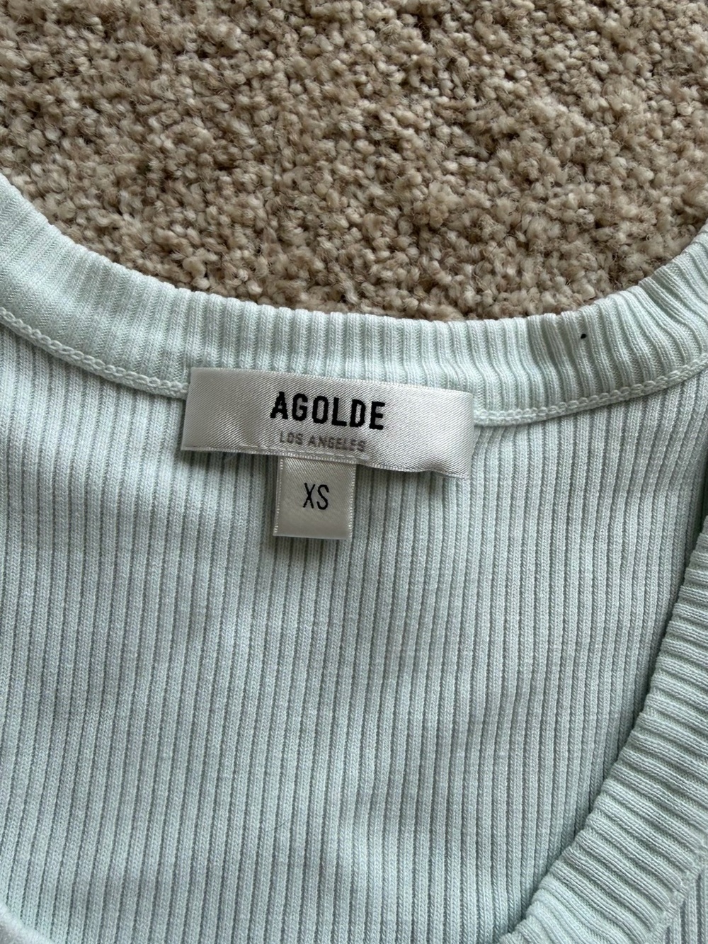 AGOLDE Mint Ribbed Tank Top